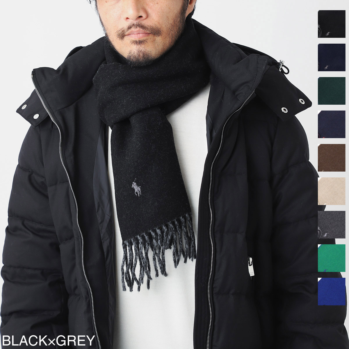 ポロラルフローレン / POLO RALPH LAUREN / マフラー / DARKCHARCOAL×GREY グレー pc0455036 / TAUPE×CREAM ベージュ pc0455027 