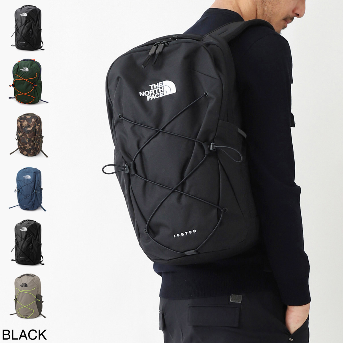 ノースフェイス / THE NORTH FACE / バックパック / リュックサック / JESTER / TNFBLACK-NPF ブラック nf0a3vxf4h0 / CAVERNGREY×GR