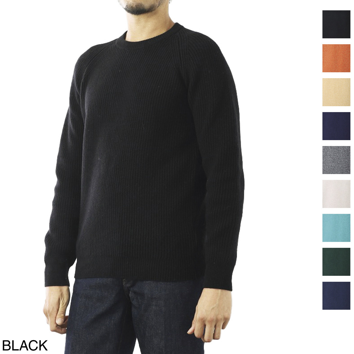 【アウトレット】ジョンスメドレー / JOHN SMEDLEY / クルーネック ニット / ラグランスリーブ / UPSON 7ゲージ MODERN FIT / ARCANITEORANGE オレン