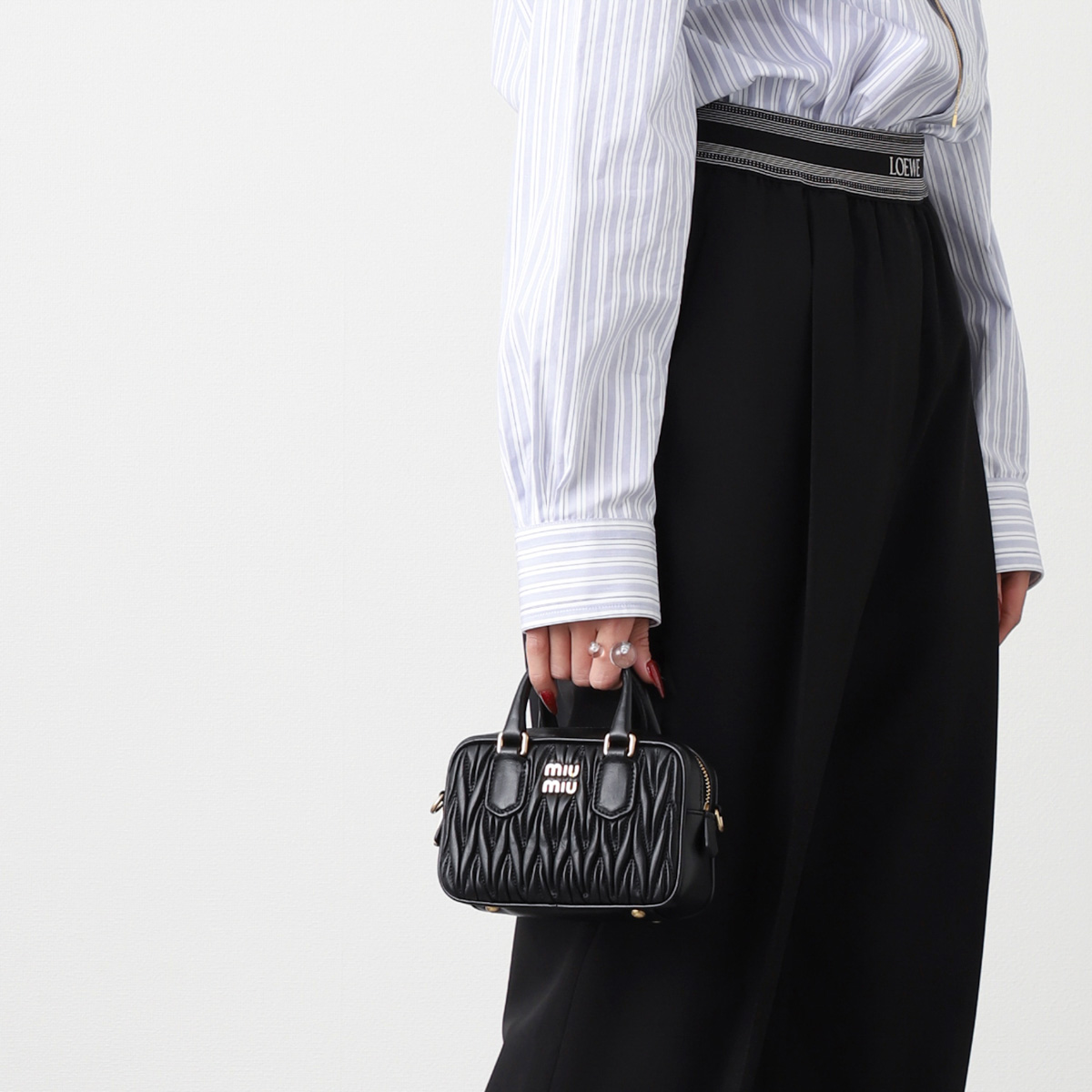 【アウトレット】ミュウミュウ / miu miu / ハンドバッグ 2WAY / ショルダーバッグ / ARCADIE MATELASSE NAPPA LEATHER MINI-BAG / NERO 