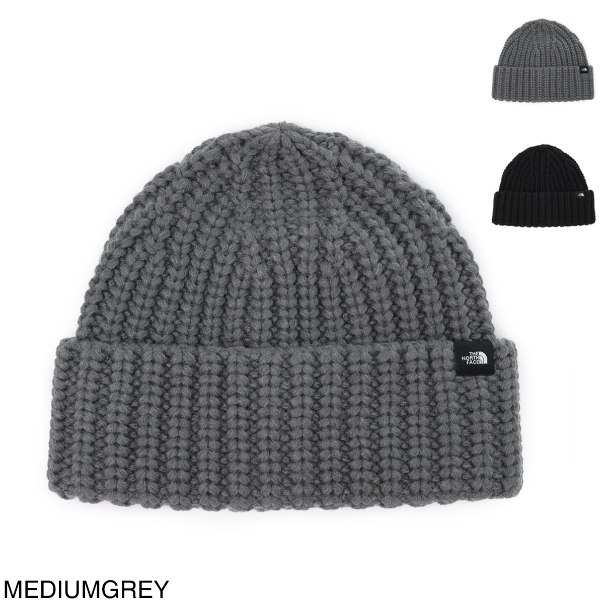 【アウトレット】ノースフェイス / THE NORTH FACE / ニットキャップ / ビーニー / CHUNKY KNIT WATCHMAN BEANIE / MEDIUMGREY グレー nf0