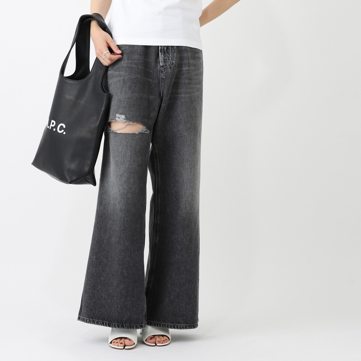 ディーゼル / DIESEL / ボタンフライジーンズ / STRAIGHT JEANS 1996 D-SIRE 007X4 / BLACK×DARKGREY グレー / 1996 d sire l 