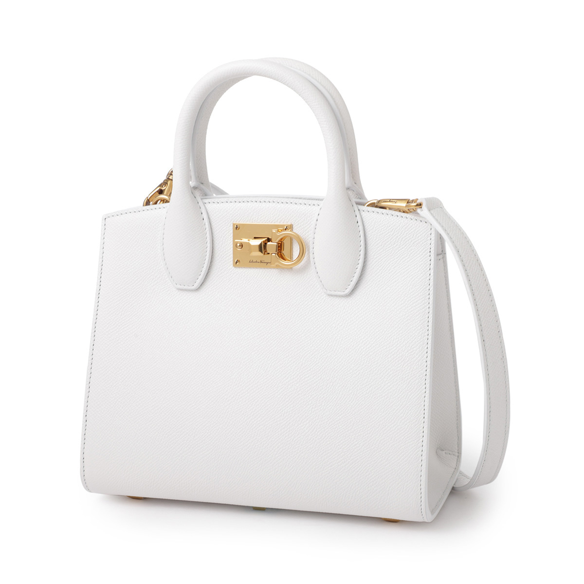 【訳あり】【アウトレット】 フェラガモ / FERRAGAMO / ハンドバッグ 2WAY / ショルダーバッグ / STUDIO BOX MINI / OPTICWHITE ホワイト / mb 21